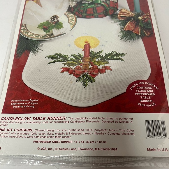 Needle Treasures Counted Cross Stitch Kit Candleglow Table Runner 13" x 44" New - Picture 2 of 9